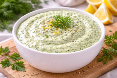 Этот укропный соус разлетелся быстрее кетчупа: к мясу, рыбе, картошке и даже в салат &mdash; свежий, густой и очень ароматный