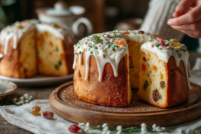 Пеку в Чистый четверг &mdash; до Пасхи остается мягким и воздушным: сдобный кулич с цукатами