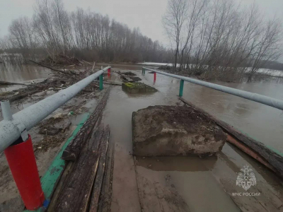 В&nbsp;четырех районах Татарстана затопило пять низководных мостов