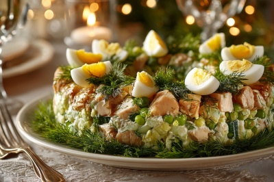 Салат &laquo;Пасхальный венок&raquo; с горошком: заменит оливье на праздничном столе в Пасху