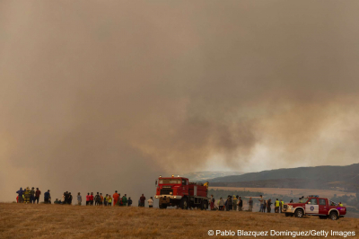 Рекордная площадь земли выгорела в Испании