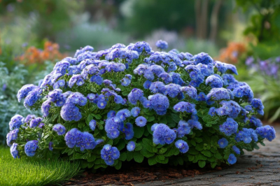 Пушистые шапки голубого, розового и белого цвета, которые цветут с июня до осенних заморозков