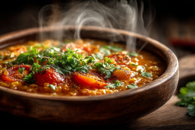 Этот чечевичный суп с баклажанами &mdash; ваш билет на Восток без визы. Пряный, согревающий, с томлеными овощами и бархатной текстурой